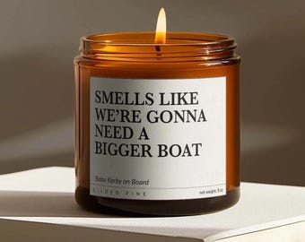 Vela para anunciar el embarazo – Regalo personalizado para anunciar la llegada del bebé - Vamos a necesitar un barco más grande