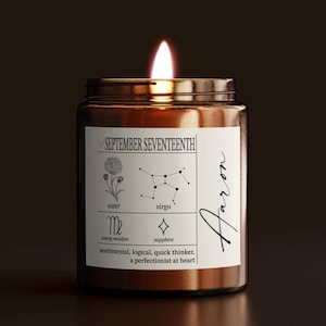Custom Birthdate Candle - Zodiac Gift for him - Personalized Astrology Candle - Star Sign Candle Gift - Constellation Gifts for men & women