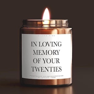 30th Birthday Gift, Funny Candle, Milestone Gift for 30-Year-Old, Witty Birthday Present for Her or Him In Memory of Your 20's