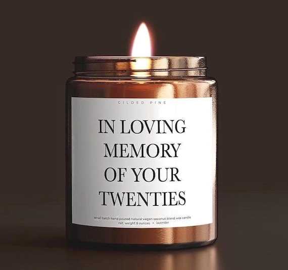 30th Birthday Gift, Funny Candle, Milestone Gift for 30-Year-Old, Witty Birthday Present for Her or Him In Memory of Your 20's