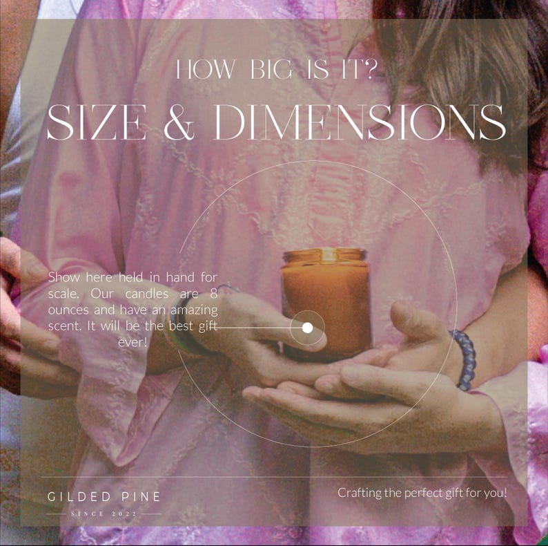 a person holding a candle in their hand, with a focus on the candle's size and dimensions.