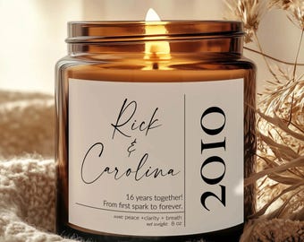 Personalized Wax Anniversary Gift - Traditional Keepsake for Husband or Wife