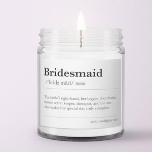 Bridesmaid Proposal Candle Bridesmaid Candle Gift Personalized Bridesmaid Gift Ideas Bridesmaid Proposal Ideas Maid of Honor