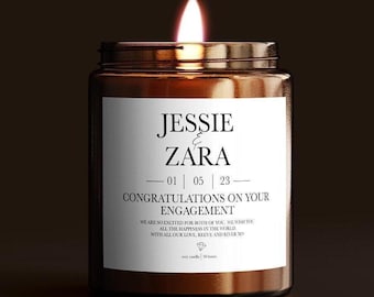 Personalized Wedding Candle – Engagement Gift, Anniversary Keepsake