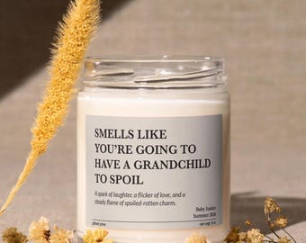 Pregnancy Reveal Candle for Grandparents – Personalized Baby Announcement Gift