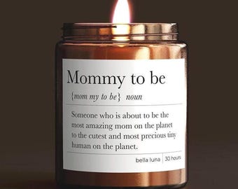 Mommy To Be Gift Pregnancy Candle - Personalized Baby Shower Gift - Apothecary Candle - Definition  Candle - Gift Ideas for Her