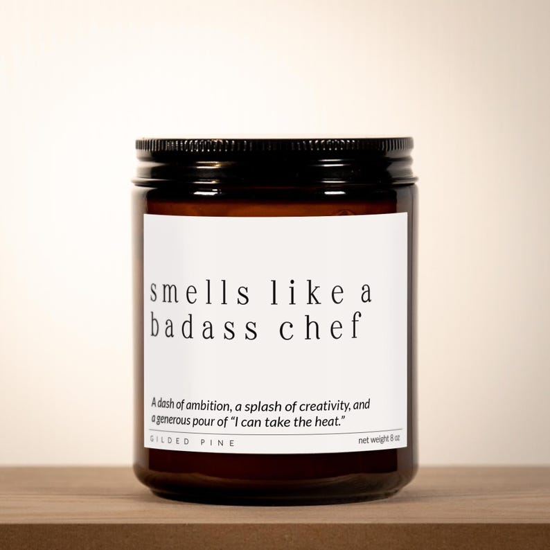 Chef Gift, Culinary School Grad, Custom Candle, Graduate New Cook, Funny Baker Gift Congratulations Care Package, Smells Like a Badass Chef image 6