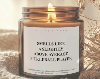 Vela de regalo divertida con aroma a pickleball: huele a jugador ligeramente superior a la media.
