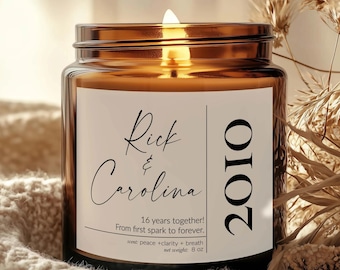Personalized Wax Anniversary Gift - Traditional Keepsake for Husband or Wife