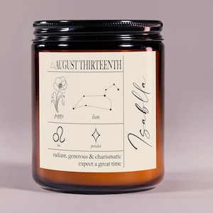 Custom Birthdate Candle - Zodiac Gift for him - Personalized Astrology Candle - Star Sign Candle Gift - Constellation Gifts for men & women