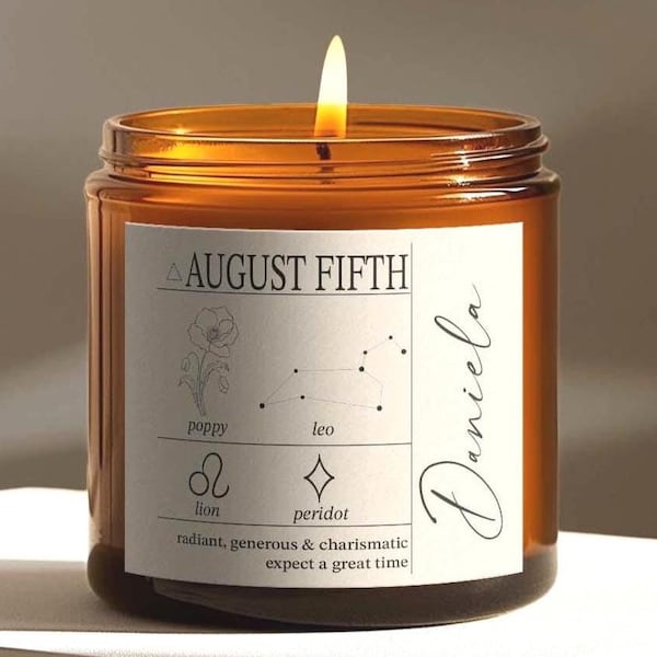 Custom Birthdate Candle - Zodiac Gift for him - Personalized Astrology Candle - Star Sign Candle Gift - Constellation Gifts for men & women