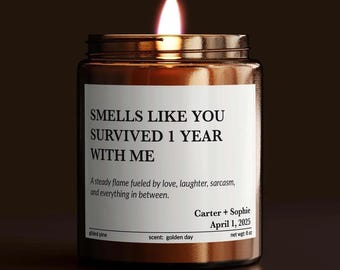 Regalo divertido para el primer aniversario: Huele a que sobreviviste un año conmigo