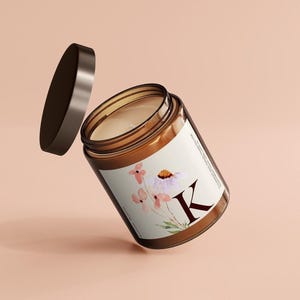Monogramed Candle - Initial Candle - Best Friend Gift - Birthday Gift - Mothers Day - Message Candle - Wild Flower