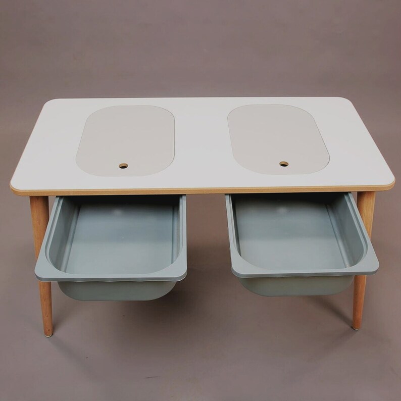 Sensory Table Activity Table Wooden Play Table With Bins Etsy