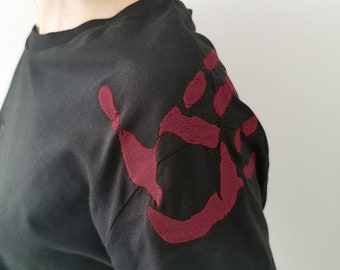 Castiel's handprint - embroidered crewneck - sweatshirt - dean winchester castiel angel of the lord spn