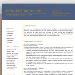 Modern Executive Resume Template 2022 | 1 & 2 Page Resume Template | Resume Template for Word | Instant Download Resume Template for Word