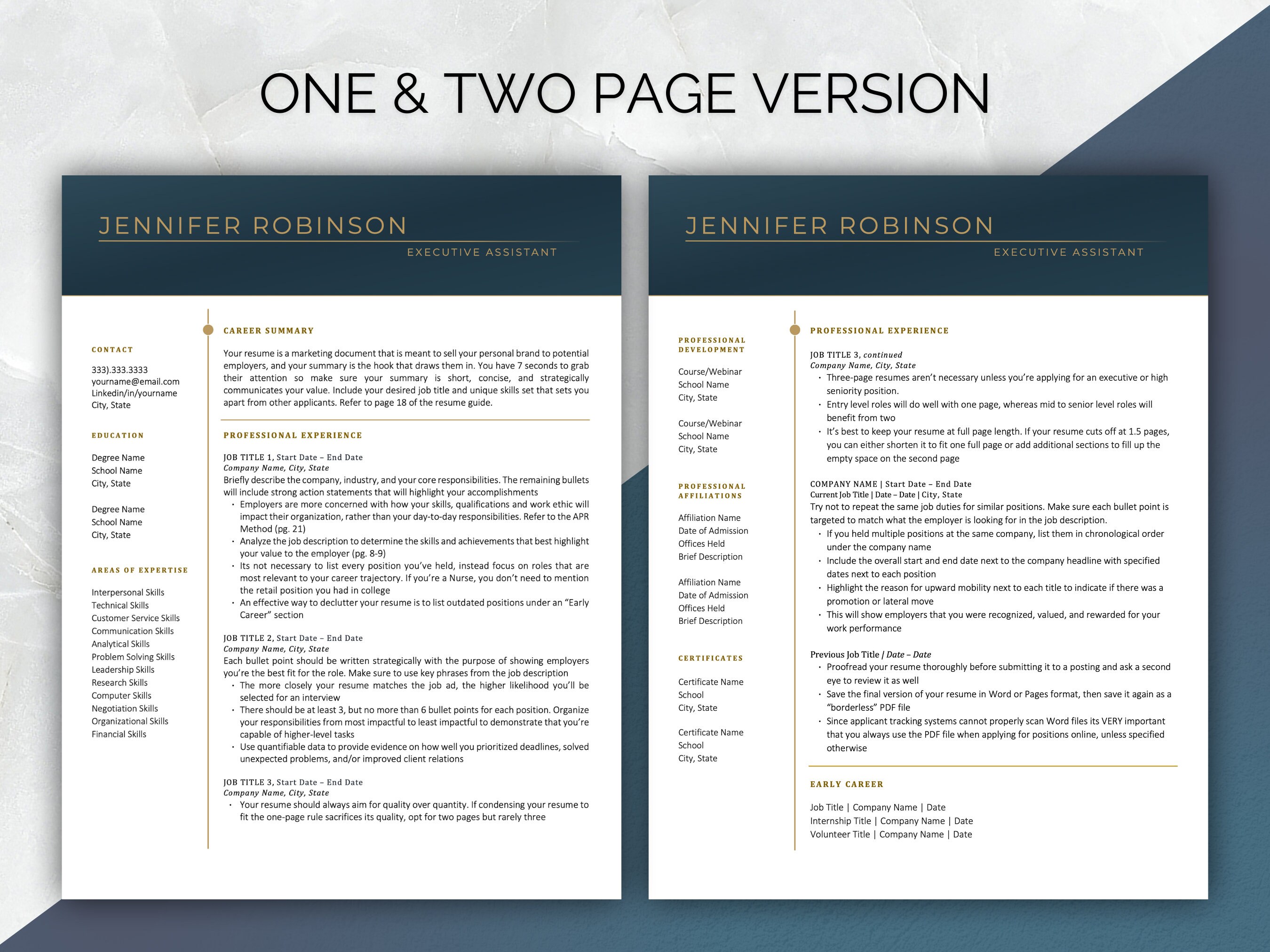 Resume Template Professional Resume Template for Google Docs - Etsy