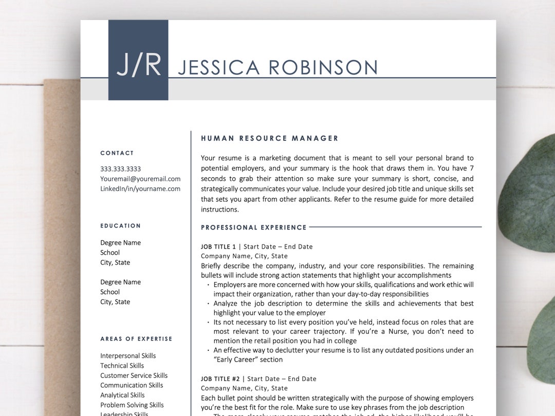 Modern Executive Resume Template 2022 | 1 & 2 Page Resume Template ...