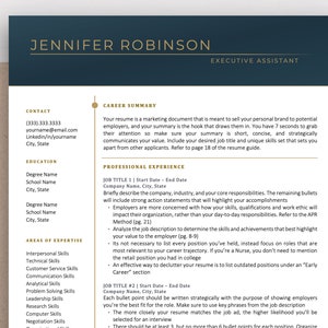Resume Template, Professional Resume Template for Google Docs, Word, Pages | Modern Resume Template, CV Template | Two Page Resume
