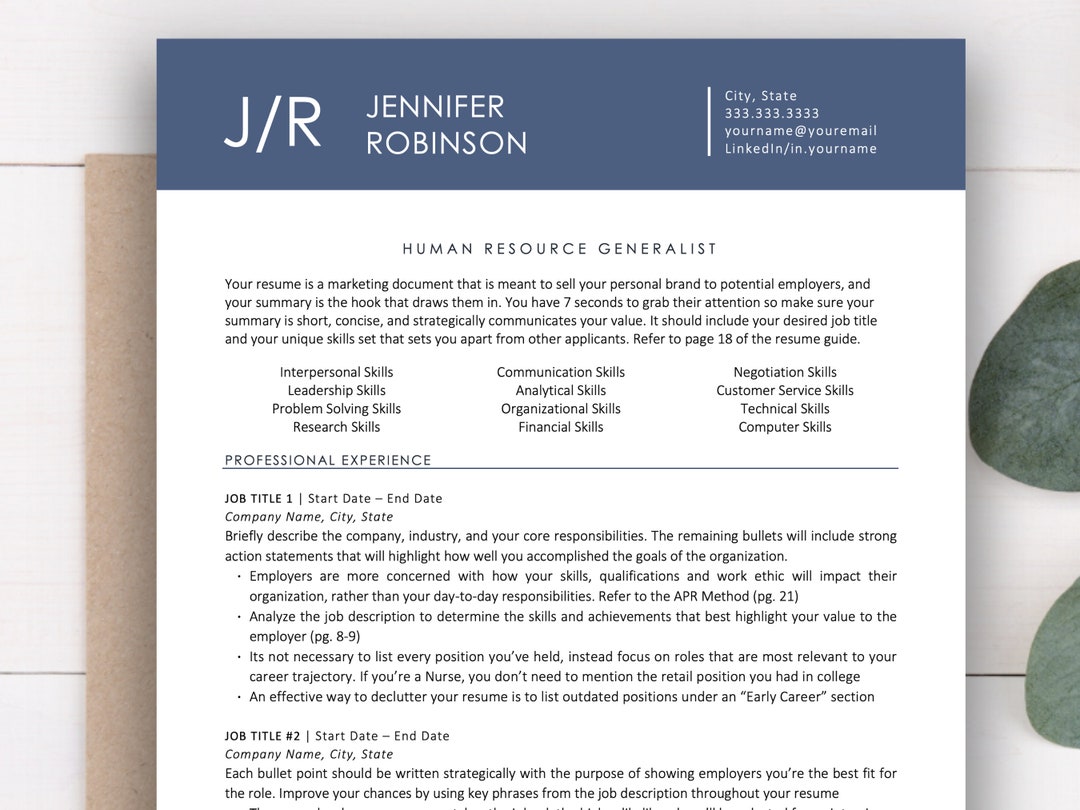 Modern Executive Resume Template 2022 | 1 & 2 Page Resume Template ...
