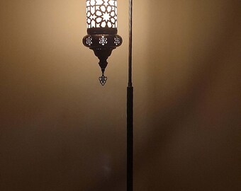 Authentic Moroccan Grande Latón Lámpara de mesa Oriental relámpago romántico 