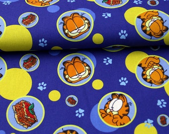 Garfield Cat Fabric Orange Cat Kitty Fabric 100% Cotton Cartoon Cotton Fabric By The Half Meter