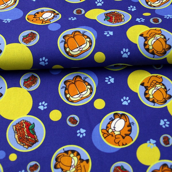 Garfield Cat Fabric Orange Cat Kitty Fabric 100% Cotton Cartoon Cotton Fabric By The Half Meter
