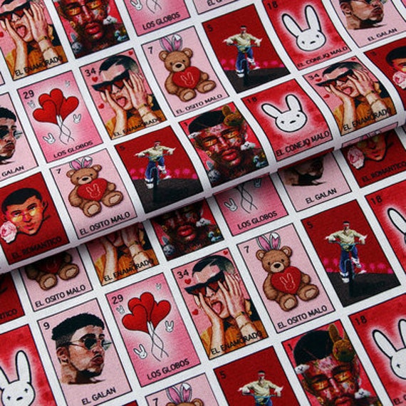 Bad Bunny Fabric 100 Cotton Cartoon Cotton Fabric by the Half Etsy