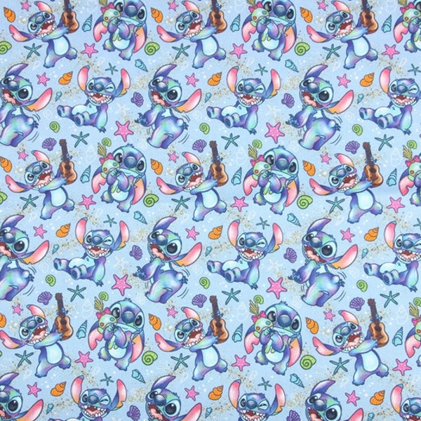 Dancing Singing Stitch Fabric Blue Koala Fabric 100% Cotone Cartoon Cotton Fabric by The 45cm
