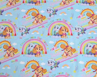 PAW Patrol Fabric Doggie Fabric 100% Cotton Cartoon Cotton Fabric By The 45 cm