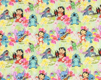 Lilo & Stitch Tissu Bleu Koala Tissu 100% Coton Cartoon Coton Par le 45cm