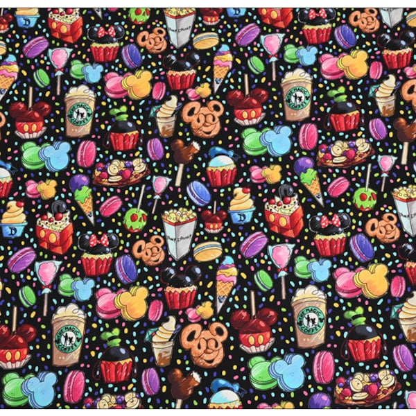 Foodie Fabric Cute Sweeties Fabric 100% Cotton Cartoon Cotton Fabric By The Half Meter