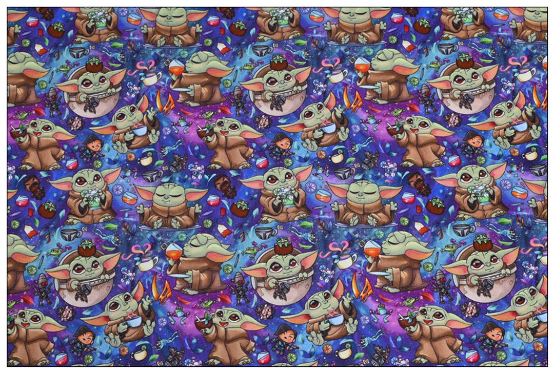 Baby Yoda Fabric Star Wars Fabric the Mandalorian Grogu Fabric 100