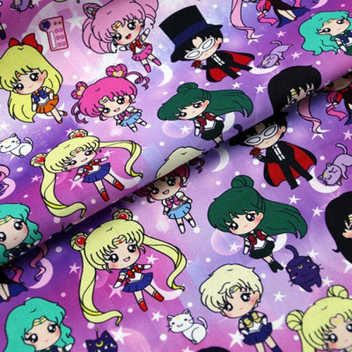 Japanese Anime Fabric Animation Cartoon Fabric 100 Cotton Etsy