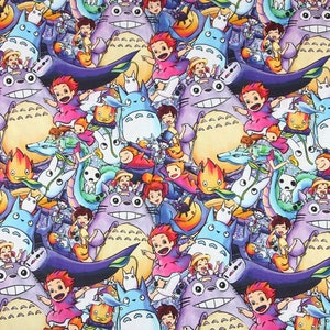 Japanese Anime Fabric Animation Cartoon Fabric 100% Cotton Cartoon Cotton Fabric By The 45cm