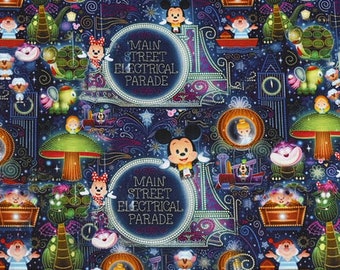 Disney Mickey Minnie Mouse Fabric 100% Cotton Cartoon Cotton Fabric By The 45cm