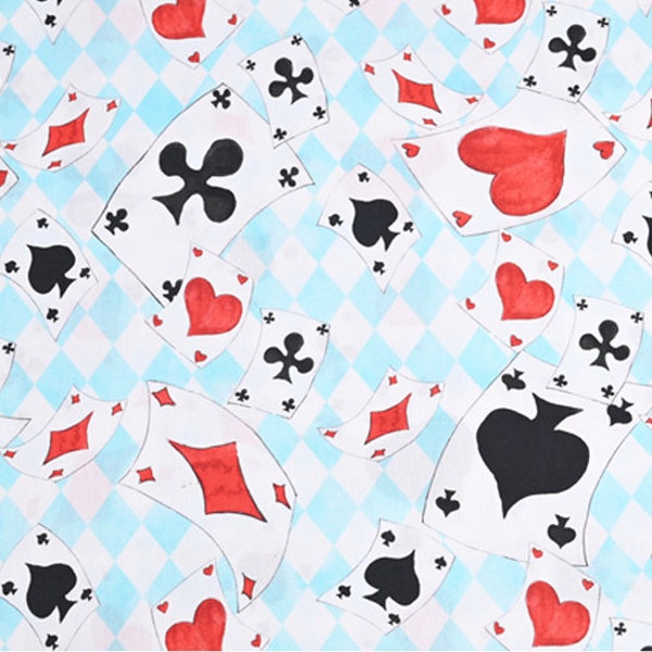 Alice Adventures in Wonderland Fabric Black and White Poker Fabric 100% Cotton Cartoon Cotton Fabric By The 45cm