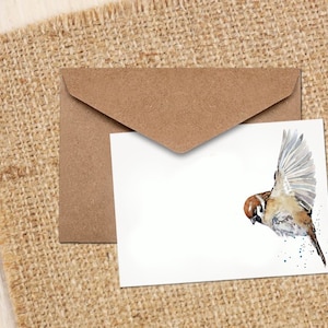 House sparrow Watercolour Art Note/Greeting Card -House sparrow Greeting card,House sparrow Note card,House sparrow watercolor Card