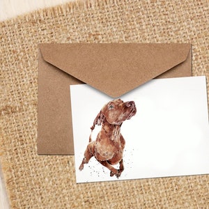 Vizsla Joy groet/notitiekaart.Vizsla kaarten, Vizsla notitiekaarten, Vizsla wenskaarten, Vizsla wenskaarten
