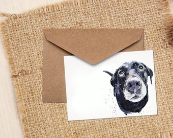 Black Labrador Watercolour Greeting Card | Dog Lover Gift | (4x6" Blank) | Edswatercolours