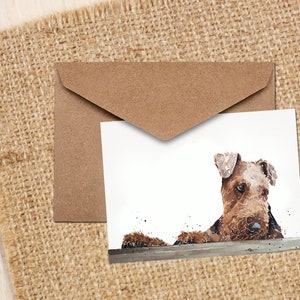 Airedale Terrier II Wens/ Notitie Kaart-Airedale Terrier kaarten, Airedale Terrier kaarten, Airedale Terrier wenskaarten