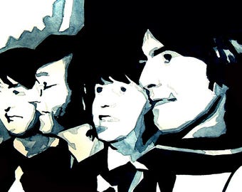The Beatles Mini Art Print – 17x12cm of Framed Rock History. Mini