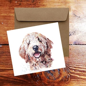Goldendoodle II Carte de vœux / note.Cartes Goldendoodle, cartes de note Goldendoodle, cartes de vœux Goldendoodle Art