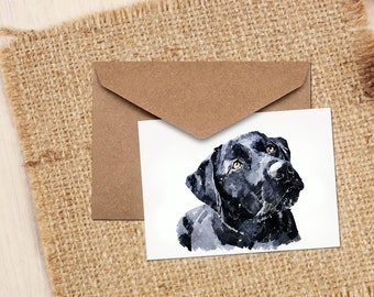 Black Labrador III Greeting Card | Dog Lover Gift | (4x6" Blank) | Edswatercolours