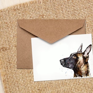 Tarjeta de felicitación/nota de arte del perro pastor belga Malinois III.Tarjeta de perro malinois, tarjeta de arte del perro belga Malinois, tarjeta de pastor belga Malinois