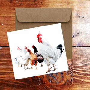 Poulets dans Art II Carte de vœux / note.Pouletscarte,Carte de vœux poulets,Carte de vœux Poules