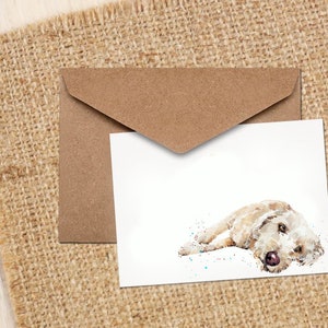Labradoodle Kartka z pozdrowieniami/notatkami.Karty Labradoodle,Karty z notatkami Labradoodle,Karty z pozdrowieniami Labradoodle,Karty z pozdrowieniami Labradoodle