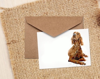 Red Setter III Greeting Card | Dog Lover Gift | (4x6" Blank) | Edswatercolours