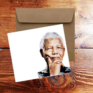 Nelson Mandela Art Greeting Card .Nelson Mandela Watercolour art card,Nelson Mandela art Greeting Card,Nelson Mandela watercolor Card