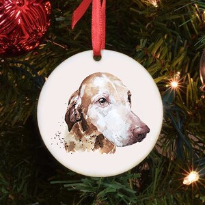 Vizsla sugar Ceramic Circle Tree Decoration.Vizsla Xmas Tree Decoration, Vizsla Christmas Tree Ornament,Vizsla Xmas Tree Decoration